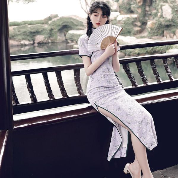 ethnic clothing 2021 summer high split qipao chinese style short sleeve slim cheongsam women vintage purple satin prom dress vestidos, Red
ethnic clothing 2021 summer high split qipao chinese style short sleeve slim cheongsam women vintage purple satin prom dress vestidos, Red