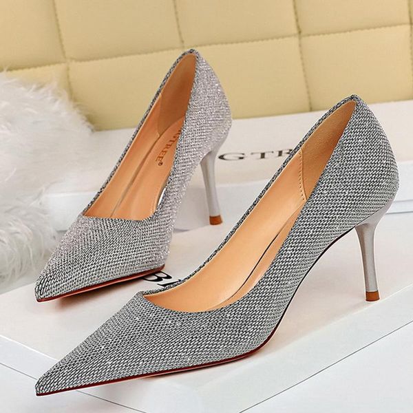dress shoes elegant pumps women's on heels 7cm sequined cloth high heel for women stiletto thin party ladies, Black
dress shoes elegant pumps women's on heels 7cm sequined cloth high heel for women stiletto thin party ladies, Black