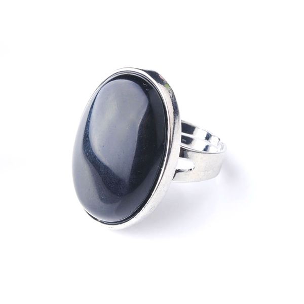 wojiaer oval natural gem stone black agate finger rings party ring for men women jewelry z9157, Golden;silver
wojiaer oval natural gem stone black agate finger rings party ring for men women jewelry z9157, Golden;silver