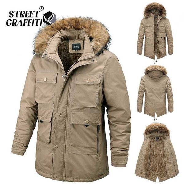 men winter casual thick warm cotton parkas autumn windproof vintage quality jacket coats fur collar fashion hat parka male 211129, Black
men winter casual thick warm cotton parkas autumn windproof vintage quality jacket coats fur collar fashion hat parka male 211129, Black
