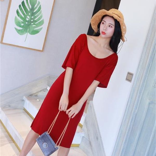 women's sleepwear backless summer night dress modal cotton loose women's nightgowns short sleeve sleepwear ladie's nightshirt, Black;red
women's sleepwear backless summer night dress modal cotton loose women's nightgowns short sleeve sleepwear ladie's nightshirt, Black;red