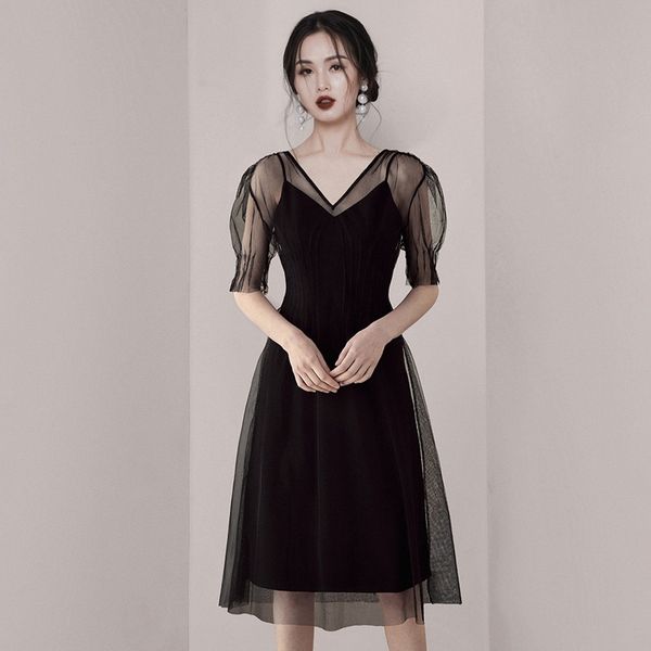 women black lace patchwork dress v-neck half sleeve vestido elegant work casual slim vintage party midi dress 210514, Black;gray
women black lace patchwork dress v-neck half sleeve vestido elegant work casual slim vintage party midi dress 210514, Black;gray
