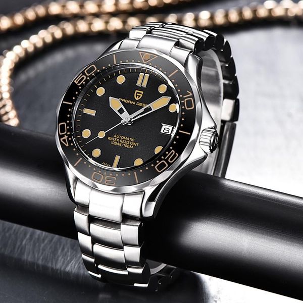 wristwatches pagani design business luxury automatic men's watches stainless steel mechanical waterproof watch men luminous diving nh35, Slivery;brown
wristwatches pagani design business luxury automatic men's watches stainless steel mechanical waterproof watch men luminous diving nh35, Slivery;brown
