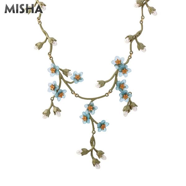 pendant necklaces misha trendy necklace pendientes handmade forget me not flowers jewelry for ladies party wedding gift, Silver
pendant necklaces misha trendy necklace pendientes handmade forget me not flowers jewelry for ladies party wedding gift, Silver