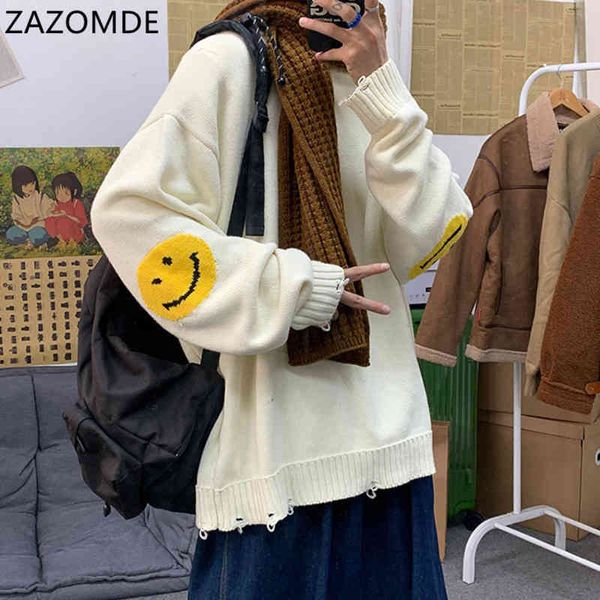 zazmode mens winter casual smile face pattern trendy loose sweaters white round collar sweater male warm pullover men, Black
zazmode mens winter casual smile face pattern trendy loose sweaters white round collar sweater male warm pullover men, Black