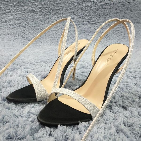 sandals silver glitter high heel slimmer bridals party women sandal summer open toe ankle strap stiletto 11cm shoe, Black
sandals silver glitter high heel slimmer bridals party women sandal summer open toe ankle strap stiletto 11cm shoe, Black