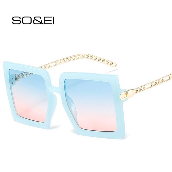 sunglasses so&ei fashion oversized square women retro brand designer metal chain eyewear men gradient shades uv400 sun glasses, White;black
sunglasses so&ei fashion oversized square women retro brand designer metal chain eyewear men gradient shades uv400 sun glasses, White;black