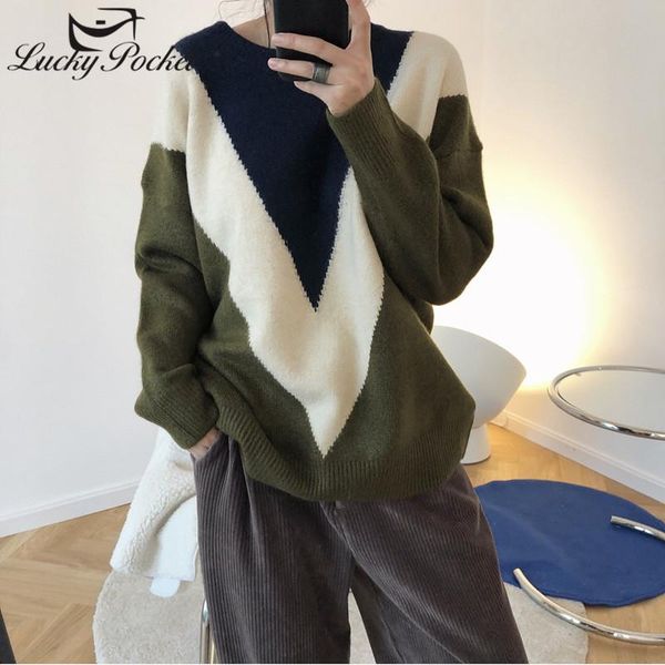 women autumn winter hit color spliced fashion loose thick warm sweater female casual brand slim pullovers ladies ml517 women's sweater, White;black
women autumn winter hit color spliced fashion loose thick warm sweater female casual brand slim pullovers ladies ml517 women's sweater, White;black