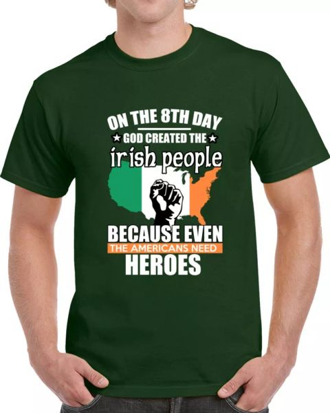 god created irish heroes t-shirt st patricks day fun cool tee shirt great gift, White;black
god created irish heroes t-shirt st patricks day fun cool tee shirt great gift, White;black