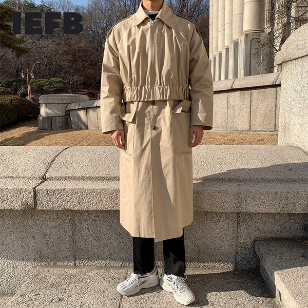 iefb men's fake two pieces medium long windbreaker autumn korean fashion zipper elastic patchwrok trench coat 9y5912 211011, Tan;black
iefb men's fake two pieces medium long windbreaker autumn korean fashion zipper elastic patchwrok trench coat 9y5912 211011, Tan;black