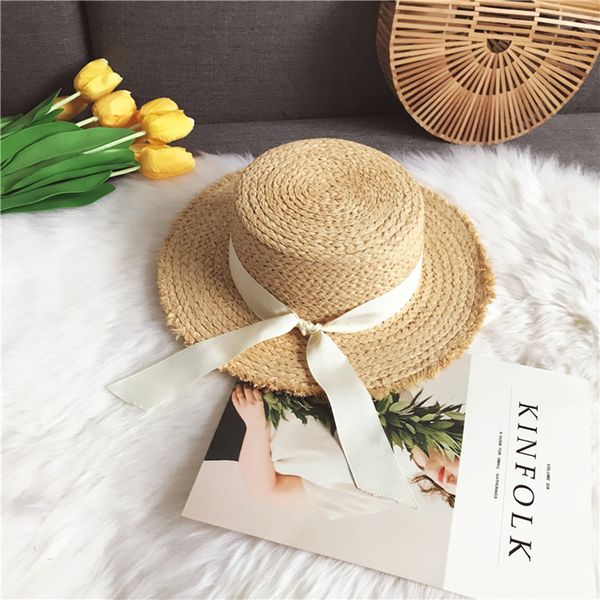luna&dolphin handmade women summer sun hat beach raffia panama st cap big brim black white bow ribbon temperament flat uv cutg, Blue;gray
luna&dolphin handmade women summer sun hat beach raffia panama st cap big brim black white bow ribbon temperament flat uv cutg, Blue;gray