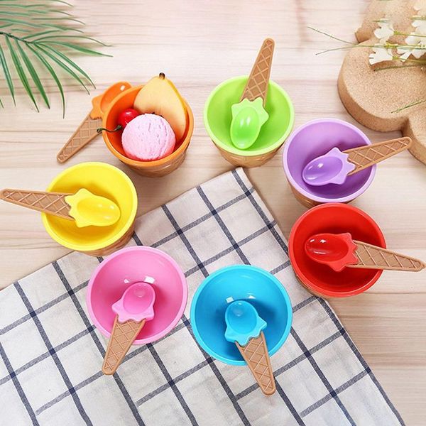 six colors of ice cream bowls with a spoon is wonderful gift for children who love dessert cup
six colors of ice cream bowls with a spoon is wonderful gift for children who love dessert cup