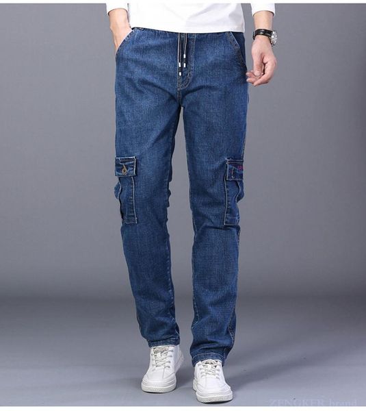 men's jeans high waist straight elastic tube super loose oversized pants leisure deep crotch plus obesity, Blue
men's jeans high waist straight elastic tube super loose oversized pants leisure deep crotch plus obesity, Blue