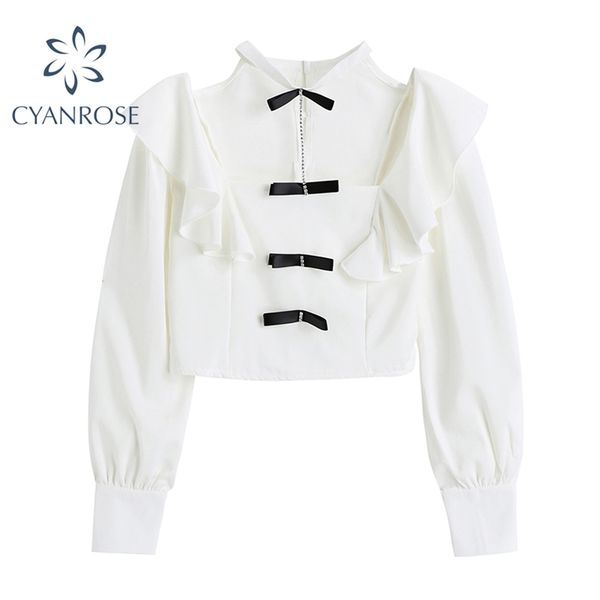 white square collar crop blouses women spliced bownot ruffle design lantern long sleeve shirts female elegant rok bar 210430
white square collar crop blouses women spliced bownot ruffle design lantern long sleeve shirts female elegant rok bar 210430