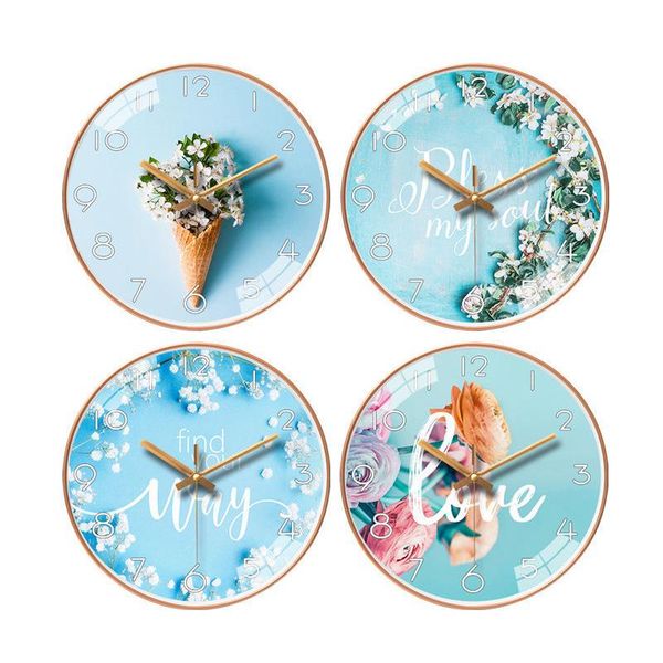 wall clocks creative 8/10/12/ inch nordic brief clock living room bedroom home decoration silent modern design