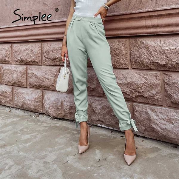 autumn casual long skinny women pants bow mid waist pocket female straight solid green pleated ladies bottoms 211007, Black;white
autumn casual long skinny women pants bow mid waist pocket female straight solid green pleated ladies bottoms 211007, Black;white