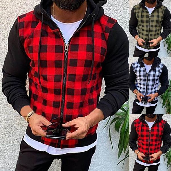 men's hoodies & sweatshirts man plaid patchwork hood sweatshirt causal long sleeve shirt coat zipper plus size hoodie sudadera hombre m, Black
men's hoodies & sweatshirts man plaid patchwork hood sweatshirt causal long sleeve shirt coat zipper plus size hoodie sudadera hombre m, Black