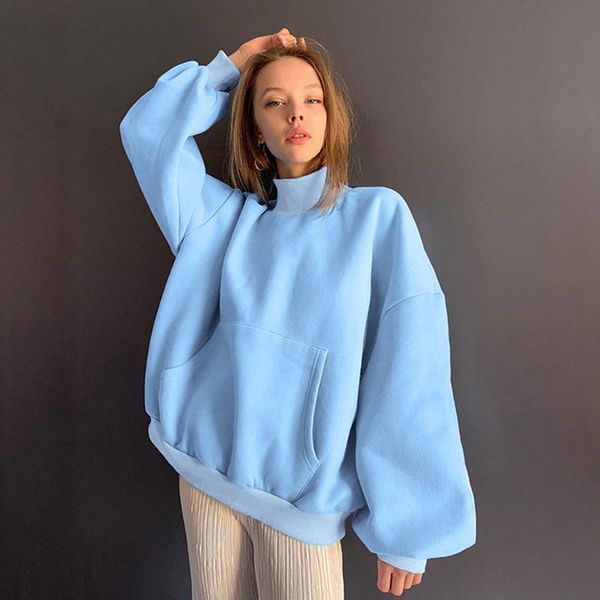 women's hoodies & sweatshirts casual loose sweatshirt women long sleeve turtleneck with pockets autumn winter solid color and pullover, Black
women's hoodies & sweatshirts casual loose sweatshirt women long sleeve turtleneck with pockets autumn winter solid color and pullover, Black