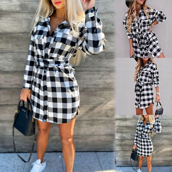 winter autumn plaid check women dresses shirt blouse long sleeve tartan lady fashion 40, Black;gray
winter autumn plaid check women dresses shirt blouse long sleeve tartan lady fashion 40, Black;gray