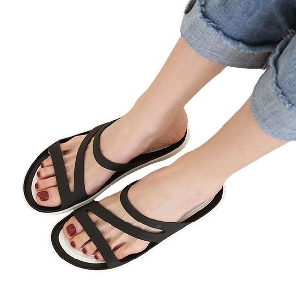 slippers 2021 women summer open toe anti-skid hollow out cross strappy flat slide shoes waterproof slip-on beach sandals, Black
slippers 2021 women summer open toe anti-skid hollow out cross strappy flat slide shoes waterproof slip-on beach sandals, Black