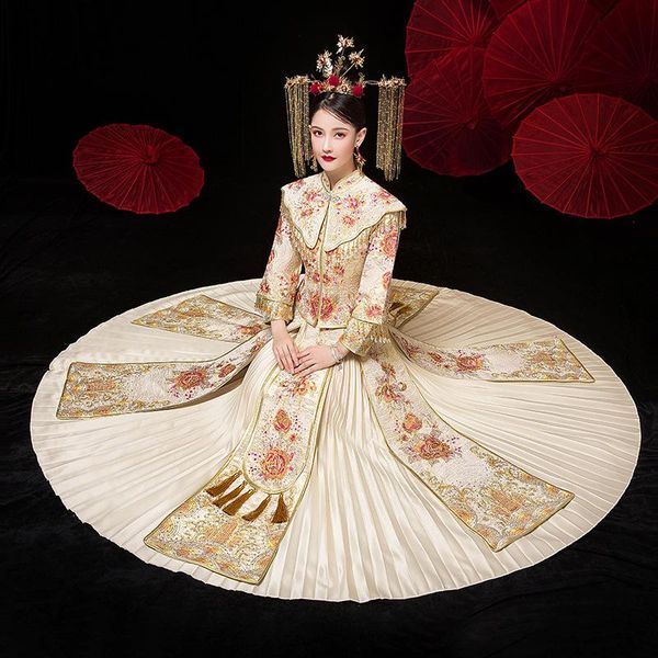champagne wedding bride chinese style cheongsam traditional long qipao embroidery women's marry clothes xs - 5xl ethnic clothing, Red
champagne wedding bride chinese style cheongsam traditional long qipao embroidery women's marry clothes xs - 5xl ethnic clothing, Red