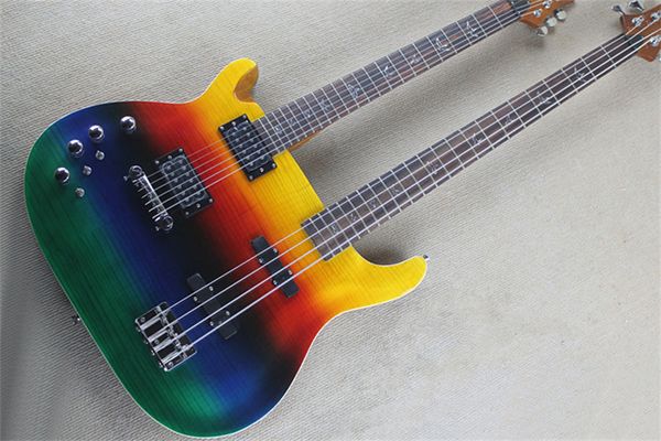 flyoung shaped double neck pr6 guitar + 4 string electric bass colorful piano body bird straight board
flyoung shaped double neck pr6 guitar + 4 string electric bass colorful piano body bird straight board