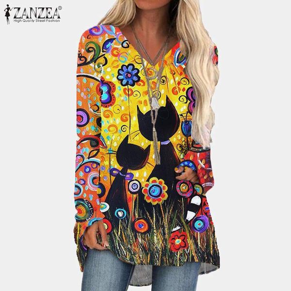 women's blouses & shirts printed blouse 2021 stylish asymmetrical casual long sleeve blusas female v neck tunic chemise plus size 7wpb, White
women's blouses & shirts printed blouse 2021 stylish asymmetrical casual long sleeve blusas female v neck tunic chemise plus size 7wpb, White