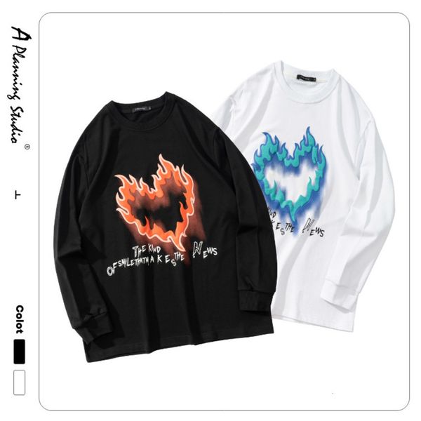 Autumn and winter new love flame three dimensional foam printing loose lazy trend high street dark long sleeve T-shirt, Black
Autumn and winter new love flame three dimensional foam printing loose lazy trend high street dark long sleeve T-shirt, Black