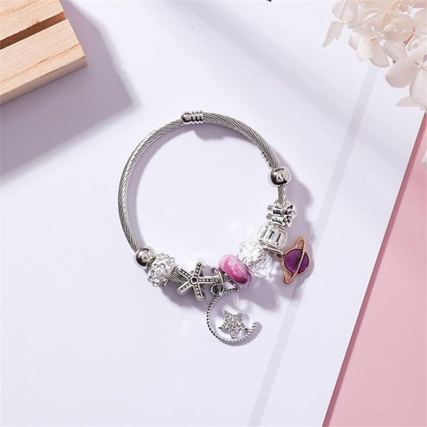 cuff 2021 style alloy women bracelet beaded high-end fashion star moon pendant lady birthday gift, White
cuff 2021 style alloy women bracelet beaded high-end fashion star moon pendant lady birthday gift, White