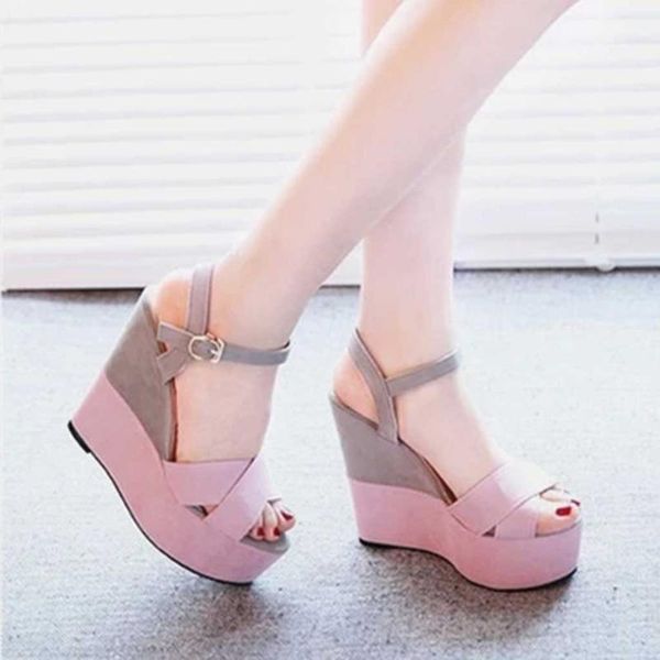 women shoes sandals ladies mixed colors buckle peep toe wedges casual loafers female summer, Black
women shoes sandals ladies mixed colors buckle peep toe wedges casual loafers female summer, Black