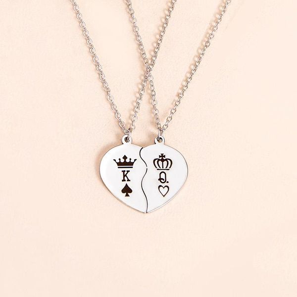 pendant necklaces diyi 1 pair heart couple necklace stainless steel crown king queen for women men love valentine's day gift, Silver
pendant necklaces diyi 1 pair heart couple necklace stainless steel crown king queen for women men love valentine's day gift, Silver