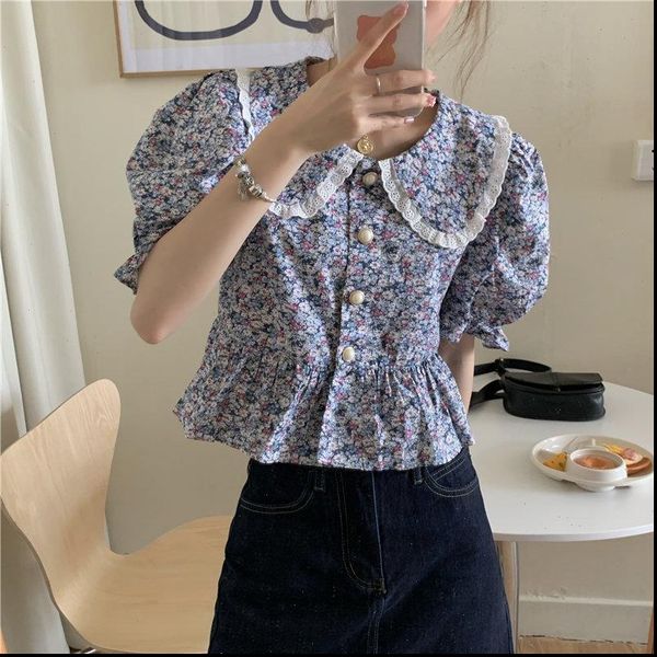 floral women shirt retro womens short sleeve chic girls high waist gentle all match stylish loose blouses, White
floral women shirt retro womens short sleeve chic girls high waist gentle all match stylish loose blouses, White