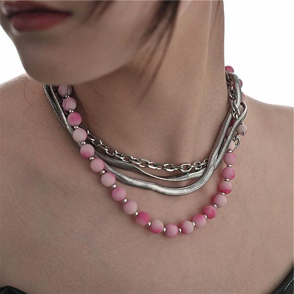 chains aomu 2021 punk pink silver color stainless steel metal multilayer chain irregular geometric long hollow lock necklace for women
chains aomu 2021 punk pink silver color stainless steel metal multilayer chain irregular geometric long hollow lock necklace for women