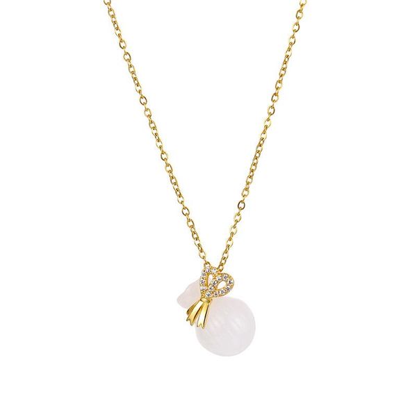 pendant necklaces arrival jewelry gift high-quality titanium steel gold inlaid white necklace bridal for women girls, Silver
pendant necklaces arrival jewelry gift high-quality titanium steel gold inlaid white necklace bridal for women girls, Silver