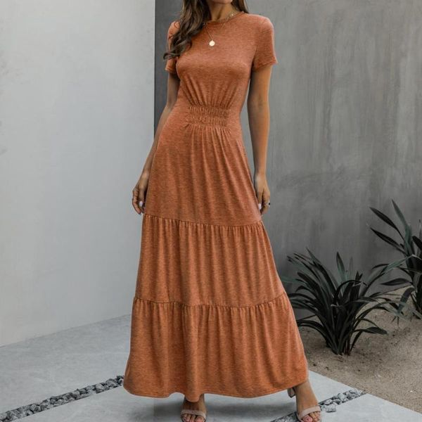 women's swimwear women summer solid color dress ruffle tight waist long length ladies short sleeve casual for beach female, White;black
women's swimwear women summer solid color dress ruffle tight waist long length ladies short sleeve casual for beach female, White;black