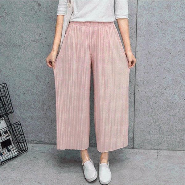 women's pants & capris fold pleated trousers for women bottoms spring summer casual pant mid waist wide leg female pantalon mujer, Black;white
women's pants & capris fold pleated trousers for women bottoms spring summer casual pant mid waist wide leg female pantalon mujer, Black;white