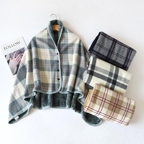 scarves shawl women lambswool blanket dual purpose winter thermal female cape cashmere for travel and work nap, Blue;gray 
scarves shawl women lambswool blanket dual purpose winter thermal female cape cashmere for travel and work nap, Blue;gray