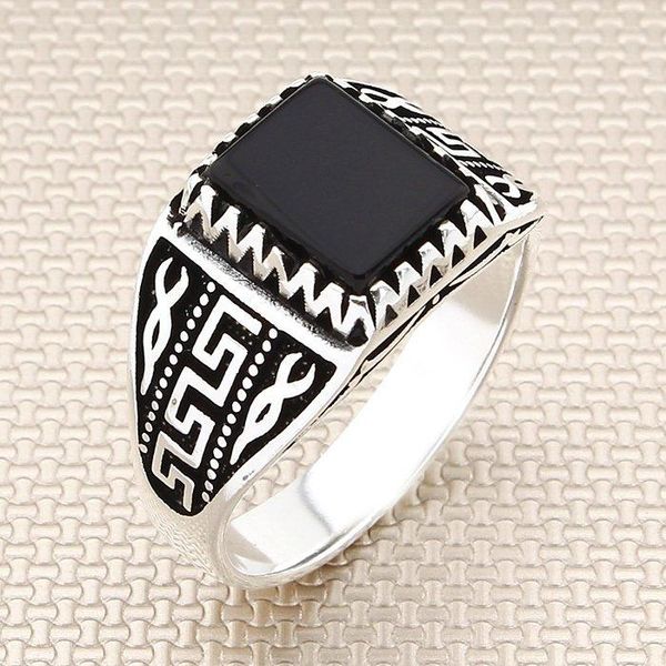 cluster rings square black onyx stone men silver ring with symmetrical motif made in turkey solid 925 sterling, Golden;silver
cluster rings square black onyx stone men silver ring with symmetrical motif made in turkey solid 925 sterling, Golden;silver