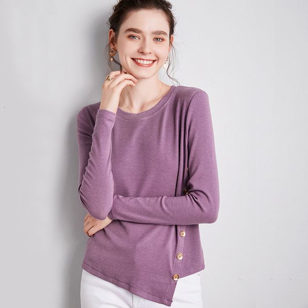 women's t-shirt shintimes cotton asymmetry t women button long sleeve female tshirt korean woman clothes tee femme q81c, White
women's t-shirt shintimes cotton asymmetry t women button long sleeve female tshirt korean woman clothes tee femme q81c, White