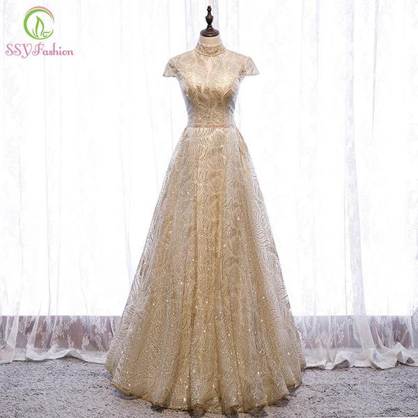 party dresses ssyfashion gold evening dress banquet elegant high-neck a-line sequins shining long prom formal gown vestidos de fiesta, White;black
party dresses ssyfashion gold evening dress banquet elegant high-neck a-line sequins shining long prom formal gown vestidos de fiesta, White;black