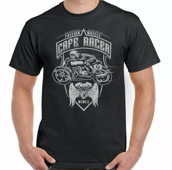 Cafe Racer Men Biker T-Shirt Freedom wheels Motorcycle Indian Motorcycle, White;black
Cafe Racer Men Biker T-Shirt Freedom wheels Motorcycle Indian Motorcycle, White;black