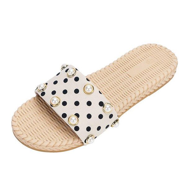 slippers ladies leisure simple polka dot shoe upper pearl decoration beach outdoor fashion all-match open-toed women's, Black
slippers ladies leisure simple polka dot shoe upper pearl decoration beach outdoor fashion all-match open-toed women's, Black