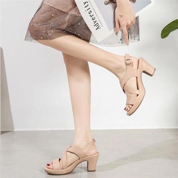 sandals summer women fashion ladies open toe female block heels button women's cross-tied outside leather shoes, Black
sandals summer women fashion ladies open toe female block heels button women's cross-tied outside leather shoes, Black