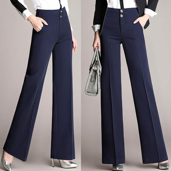 women's pants & capris s-4xl plus size womens spring autumn women wide leg office high waist ladies black formal straight trousers, Black;white
women's pants & capris s-4xl plus size womens spring autumn women wide leg office high waist ladies black formal straight trousers, Black;white
