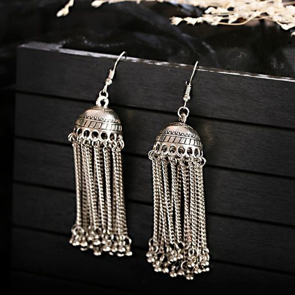 ethnic silver color long tassel jhumka earrings for women bell gypsy drop tibetan oorbellen dangle & chandelier
ethnic silver color long tassel jhumka earrings for women bell gypsy drop tibetan oorbellen dangle & chandelier