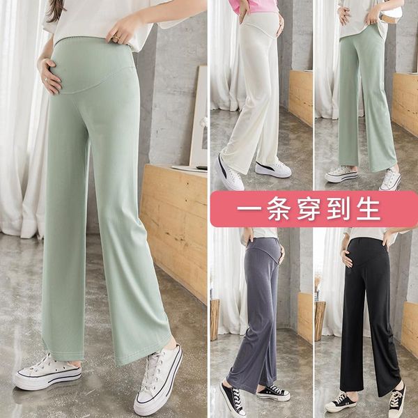 209# summer thin ice feel maternity long pants wide leg loose elastic waist belly clothes for pregnant women casual pregnancy bottoms, White
209# summer thin ice feel maternity long pants wide leg loose elastic waist belly clothes for pregnant women casual pregnancy bottoms, White
