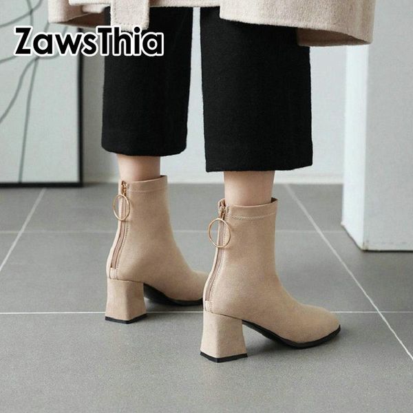 boots zawsthia flock faux suede woman ankle zipper ring black beige for women female block high heels shoes size 42
boots zawsthia flock faux suede woman ankle zipper ring black beige for women female block high heels shoes size 42