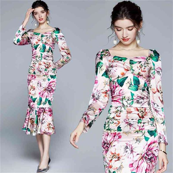 runway women's elegant square collar long sleeve vintage flower print mermaid party ruffles bodycon dress 210519, Black;gray
runway women's elegant square collar long sleeve vintage flower print mermaid party ruffles bodycon dress 210519, Black;gray