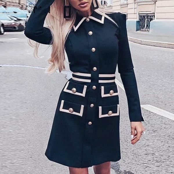 casual dresses blazer dress design pocket buttoned back collar 2021 summer fashion women, Black;gray
casual dresses blazer dress design pocket buttoned back collar 2021 summer fashion women, Black;gray