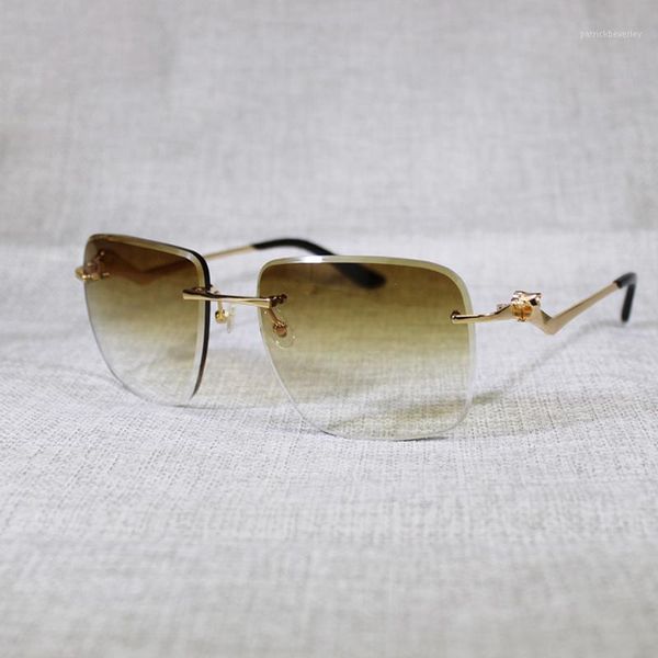 sunglasses vintage rimless oversize men oculos leopard style square metal shade diamond cutting gafas women for outdoor 120, White;black
sunglasses vintage rimless oversize men oculos leopard style square metal shade diamond cutting gafas women for outdoor 120, White;black